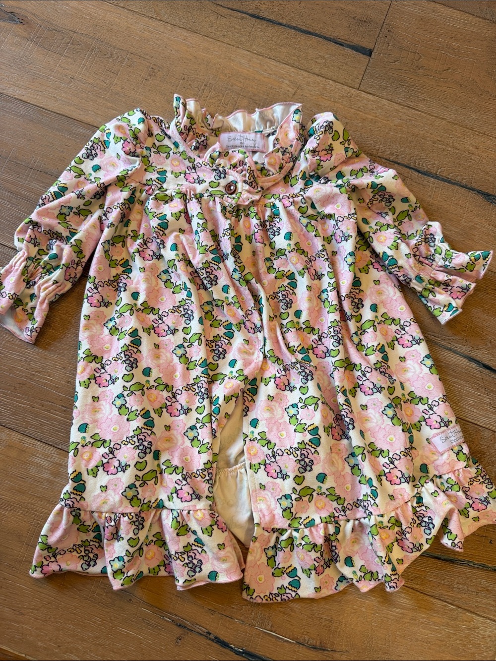 SweetHoney Pink Floral Ruffle Romper Pajamas